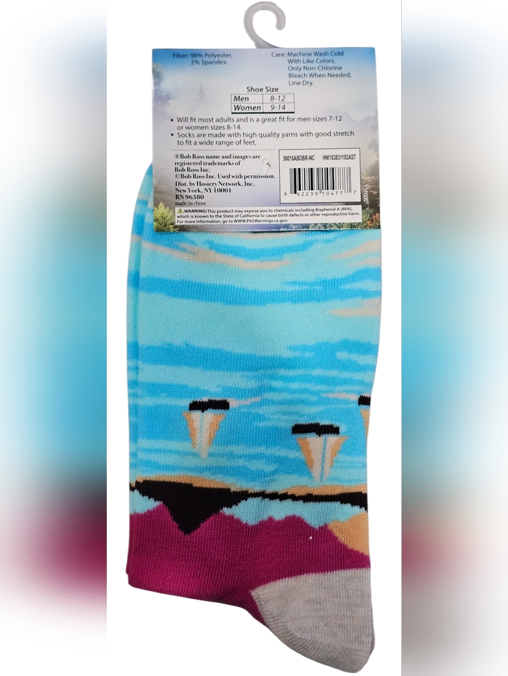 Bob Ross Graphic Crew Socks Set Of 5! New - Picture 10 of 12